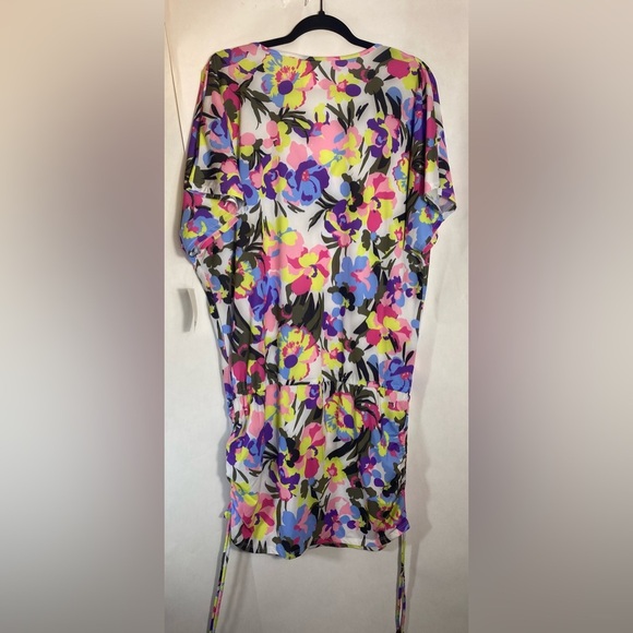 BAR III Women's Paradise Garden Drawstring Caftan Swim Cover Up Size Large NWT - Picture 6 of 10